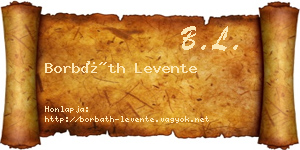 Borbáth Levente névjegykártya