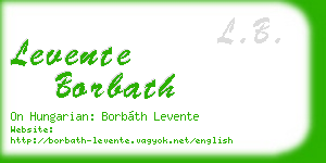 levente borbath business card