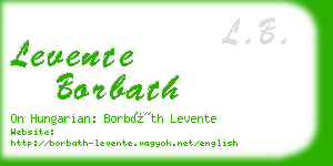levente borbath business card